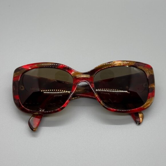 RARE Authentic YSL Yves SaintLaurent Red Gold Marble Sunglasses *For frames Only - Picture 15 of 15